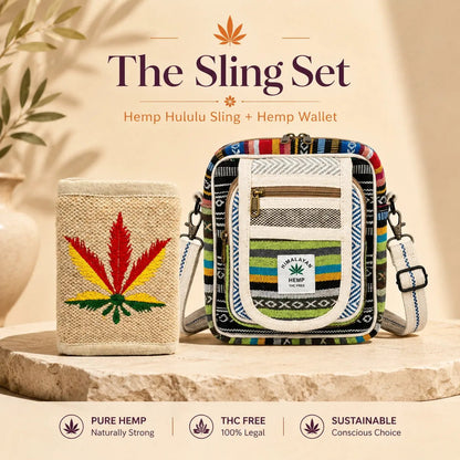 The Sling Set — Hemp Hululu Sling + Hemp Wallet - Hemp Bags - Khojo Store
