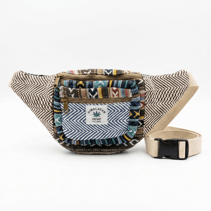 Hemp Waist Bag and Pithu Backpack packed for a trek, Khojo