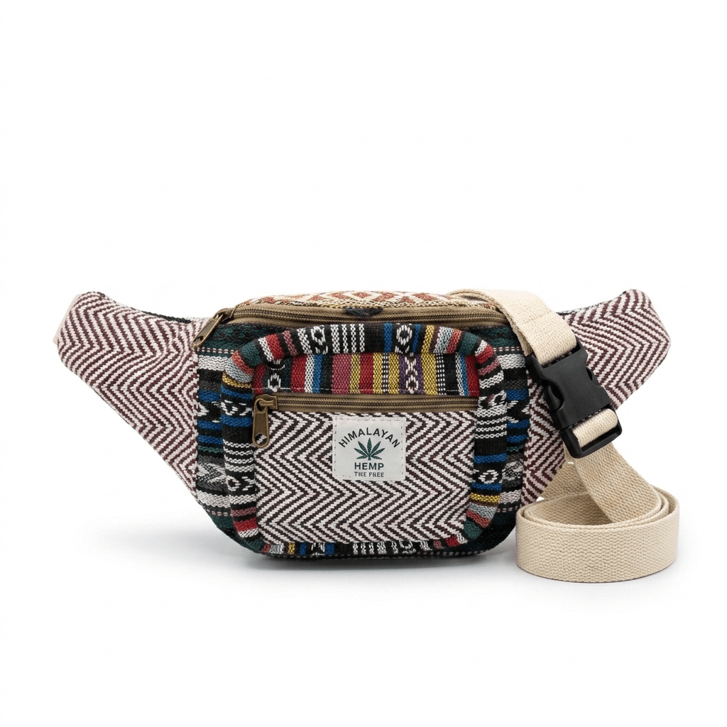 Khojo Trek Combo bags laid out, natural hemp canvas