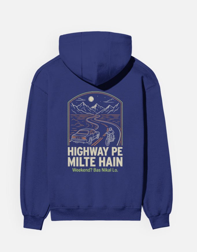Travel Hoodie | Highway Pe Milte Hain - Travel Apparel - Khojo Store