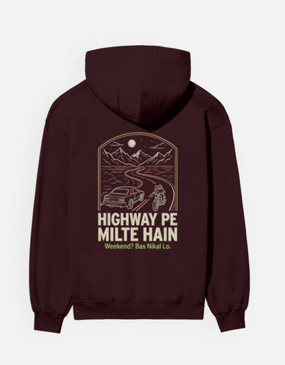 Travel Hoodie | Highway Pe Milte Hain - Travel Apparel - Khojo Store