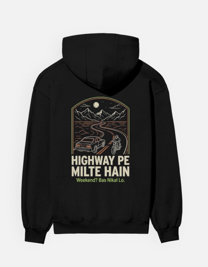 Travel Hoodie | Highway Pe Milte Hain - Travel Apparel - Khojo Store