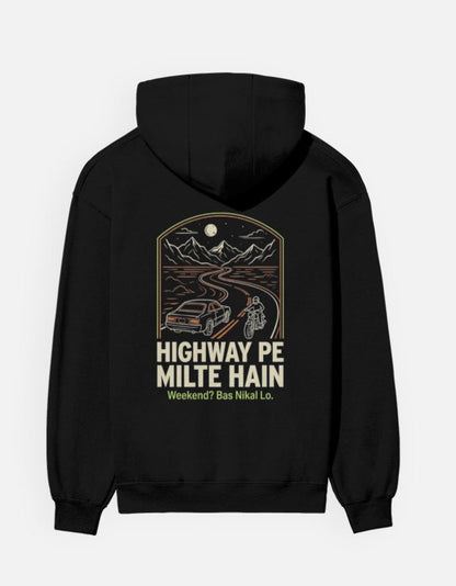 Travel Hoodie | Highway Pe Milte Hain - Travel Apparel - Khojo Store
