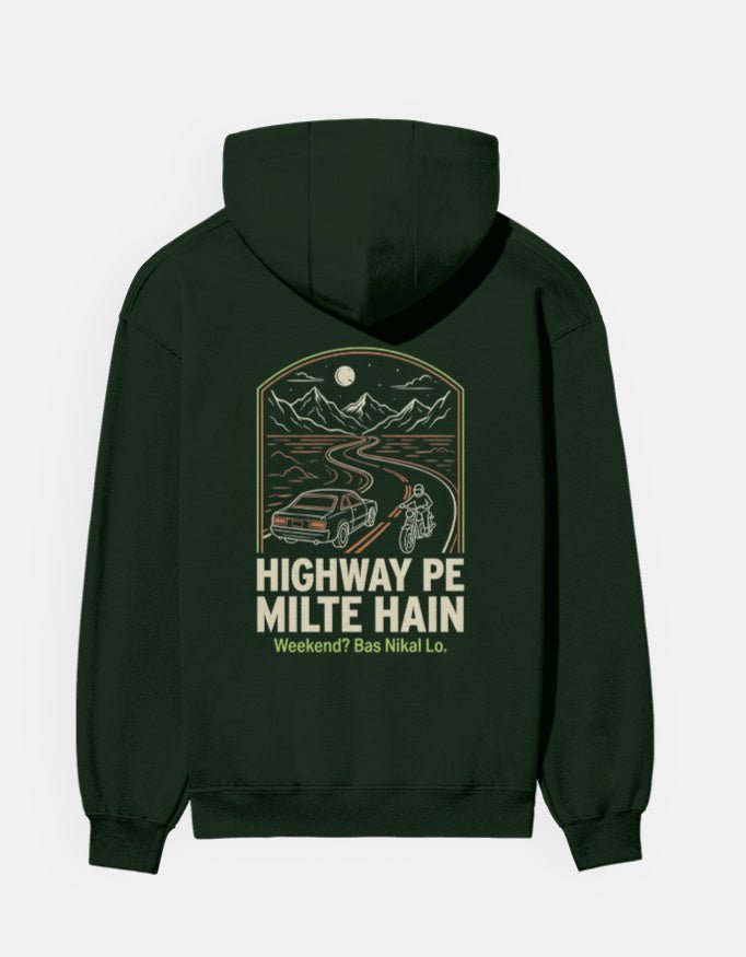 Travel Hoodie | Highway Pe Milte Hain - Travel Apparel - Khojo Store