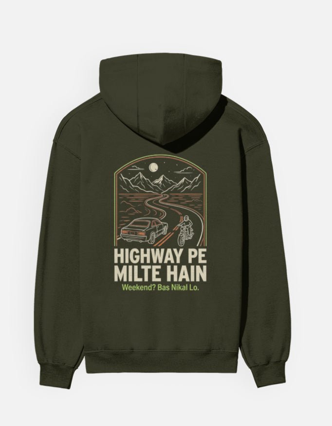 Travel Hoodie | Highway Pe Milte Hain - Travel Apparel - Khojo Store
