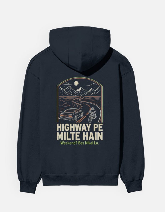 Travel Hoodie | Highway Pe Milte Hain - Travel Apparel - Khojo Store