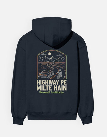 Travel Hoodie | Highway Pe Milte Hain - Travel Apparel - Khojo Store