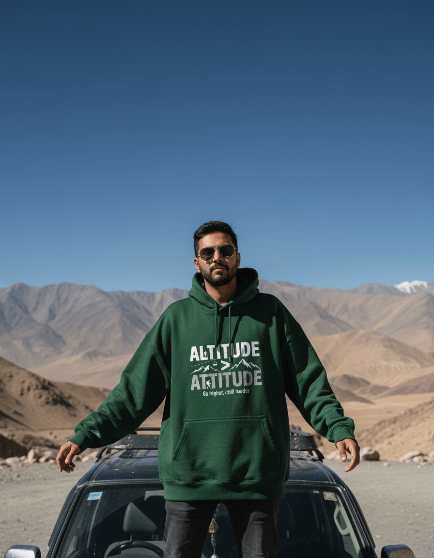 Travel Hoodie Oversized Fit | Altitude > Attitude - Travel Apparel - Khojo Store