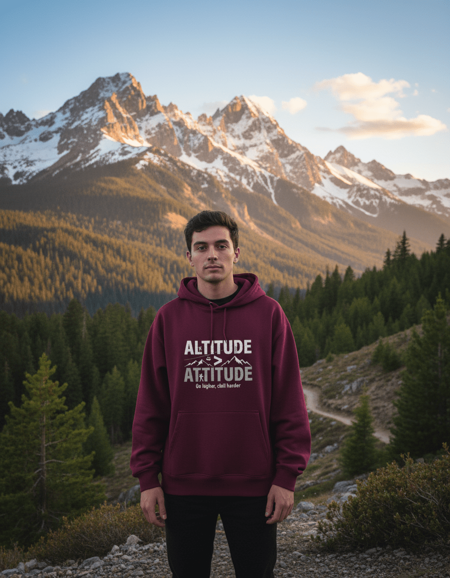Travel Hoodie Oversized Fit | Altitude > Attitude - Travel Apparel - Khojo Store