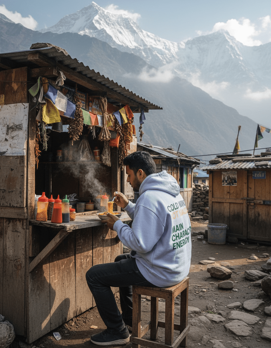 Travel Hoodie Oversized Fit | Mountain Mode On - Travel Apparel - Khojo Store