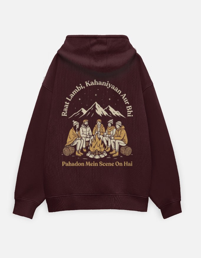 Travel Hoodie Oversized Fit | Raat Lambi Kahaniyan Aur Bhi - Travel Apparel - Khojo Store