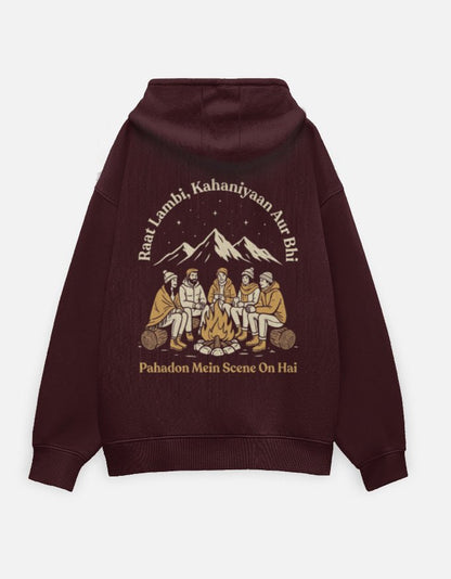 Travel Hoodie Oversized Fit | Raat Lambi Kahaniyan Aur Bhi - Travel Apparel - Khojo Store