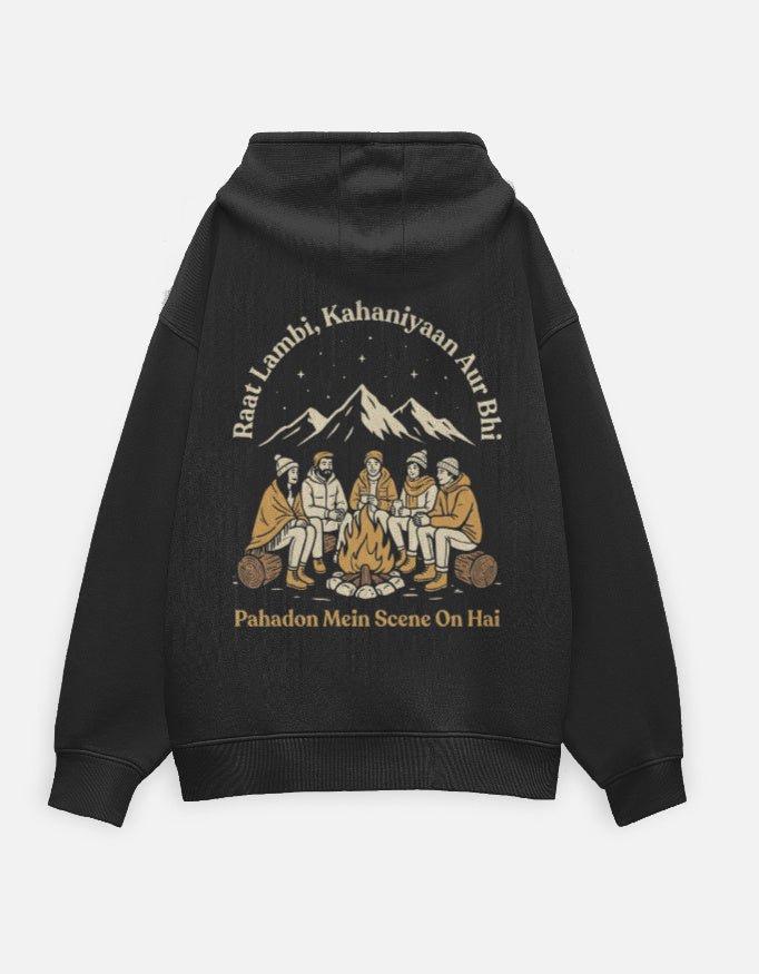 Travel Hoodie Oversized Fit | Raat Lambi Kahaniyan Aur Bhi - Travel Apparel - Khojo Store
