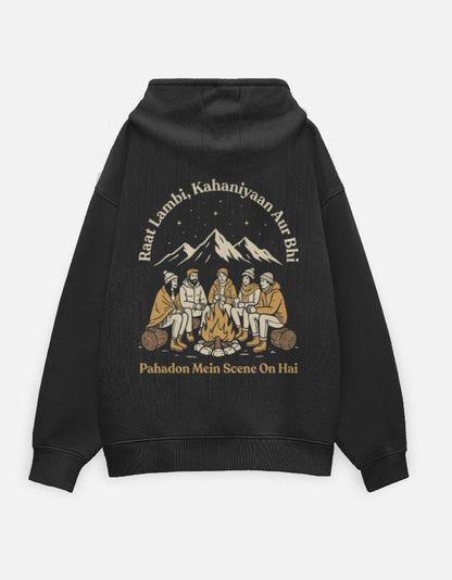 Travel Hoodie Oversized Fit | Raat Lambi Kahaniyan Aur Bhi - Travel Apparel - Khojo Store