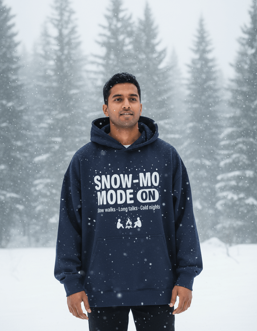 Travel Hoodie Oversized Fit | Snow Mode On - Travel Apparel - Khojo Store