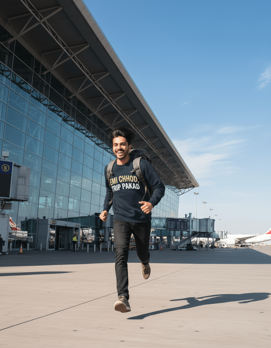 Travel Oversized Sweatshirt | Emi Chhod Trip Pakad - Travel Apparel - Khojo Store