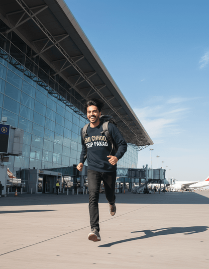 Travel Oversized Sweatshirt | Emi Chhod Trip Pakad - Travel Apparel - Khojo Store