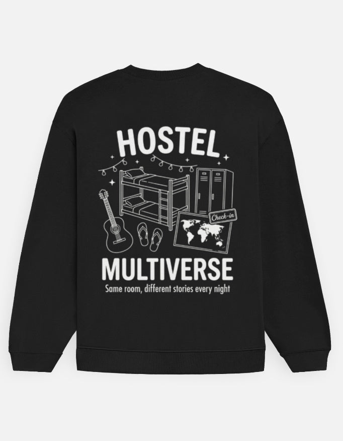 Travel Oversized Sweatshirt | Hostel Multiverse - Travel Apparel - Khojo Store