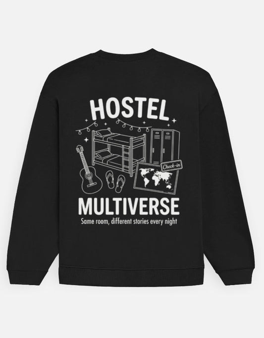 Travel Oversized Sweatshirt | Hostel Multiverse - Travel Apparel - Khojo Store