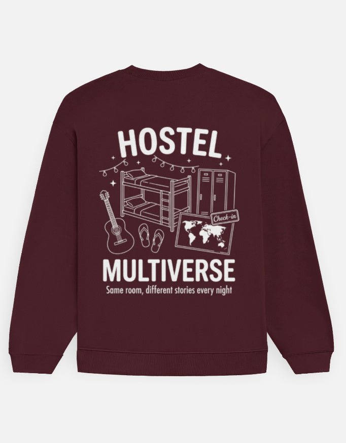 Travel Oversized Sweatshirt | Hostel Multiverse - Travel Apparel - Khojo Store