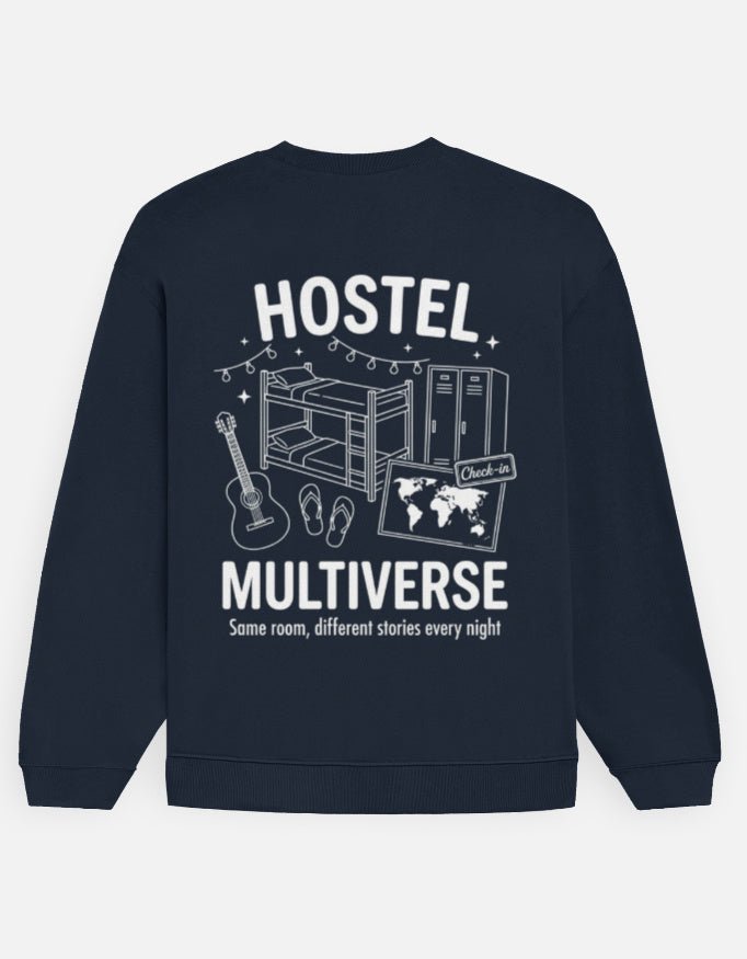 Travel Oversized Sweatshirt | Hostel Multiverse - Travel Apparel - Khojo Store