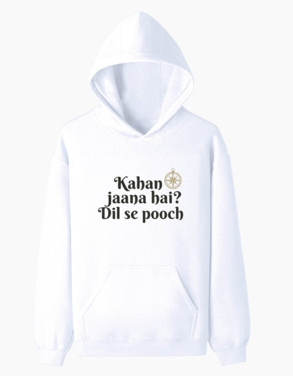 Travel Pullover Hoodie | Kahan Jana Hai? Dil se Pooch - Travel Apparel - Khojo Store