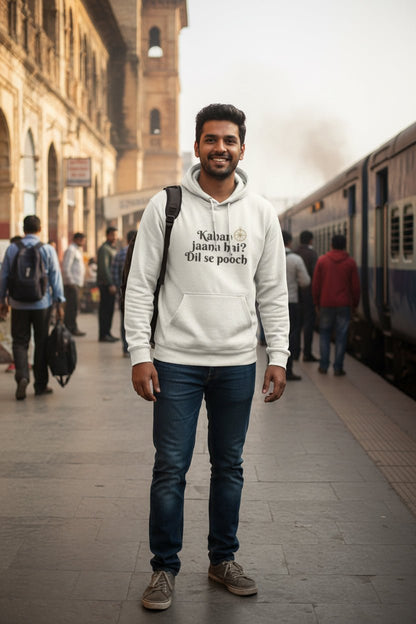 Travel Pullover Hoodie | Kahan Jana Hai? Dil se Pooch - Travel Apparel - Khojo Store
