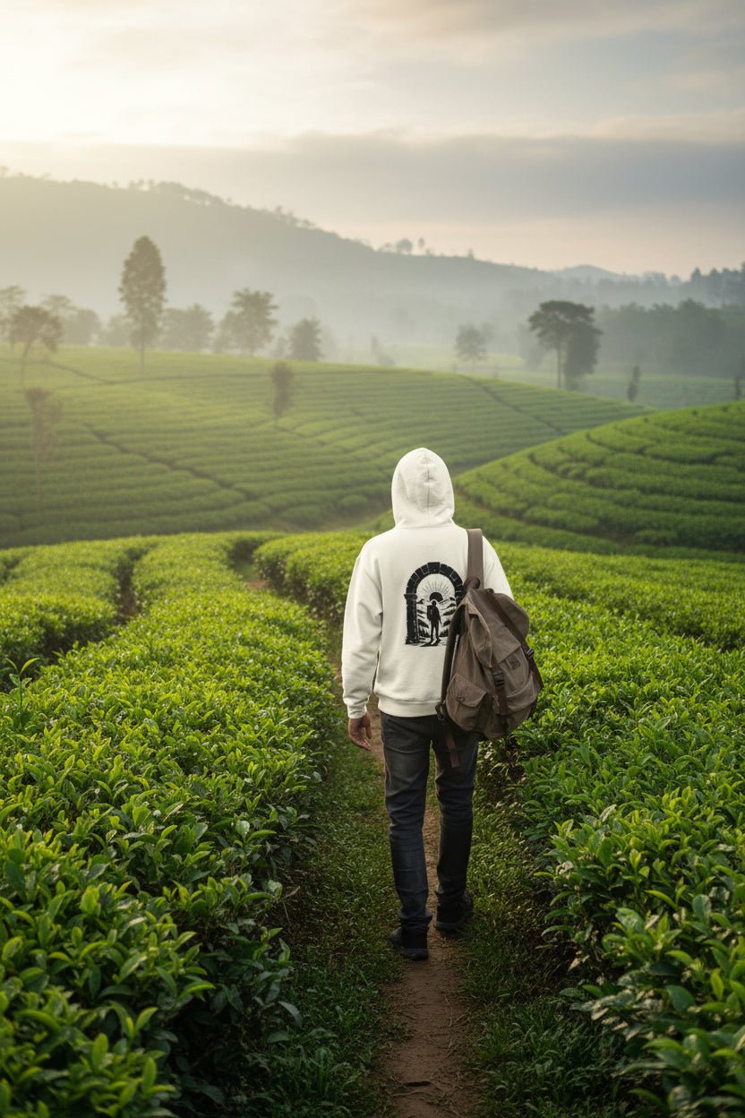 Travel Pullover Hoodie | Vasudhev Kutumbakam - Travel Apparel - Khojo Store