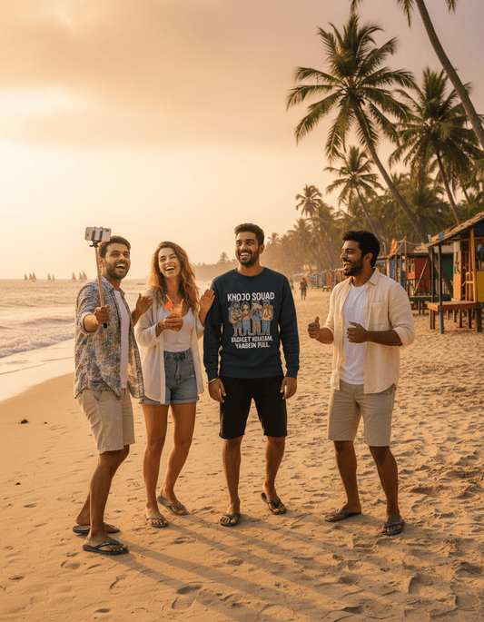 Travel Sweatshirt | Khojo Squad - Budget khatam, yaadein full - Travel Apparel - Khojo Store