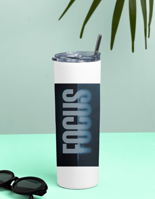 White stainless travel tumbler bottle with text design.jpg