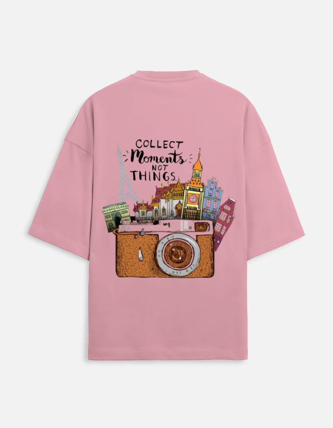 flamingo unisex terry oversized travel t-shirt with inspirational quote graphic design