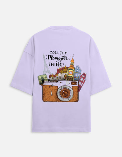lavender unisex terry oversized travel t-shirt with inspirational quote graphic design