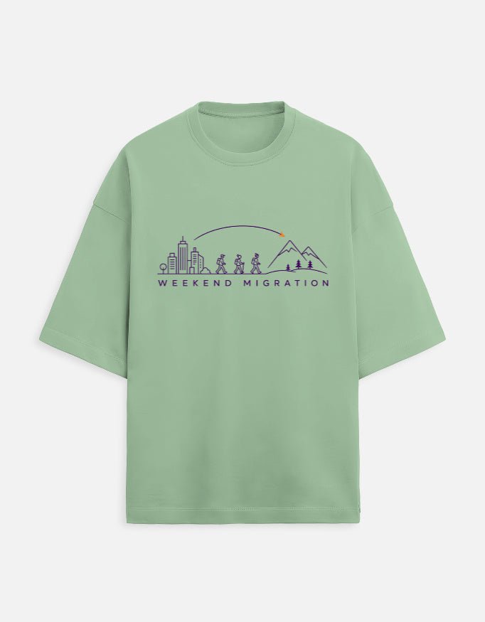 Weekend Migration Oversized Travel Tee | Khojo - Travel T-Shirts - Khojo Store