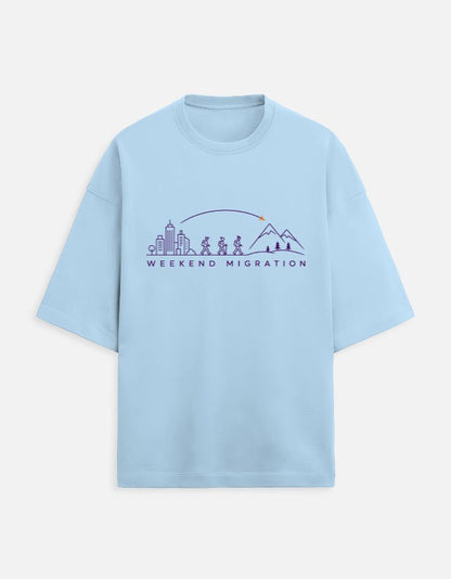 Weekend Migration Oversized Travel Tee | Khojo - Travel T-Shirts - Khojo Store