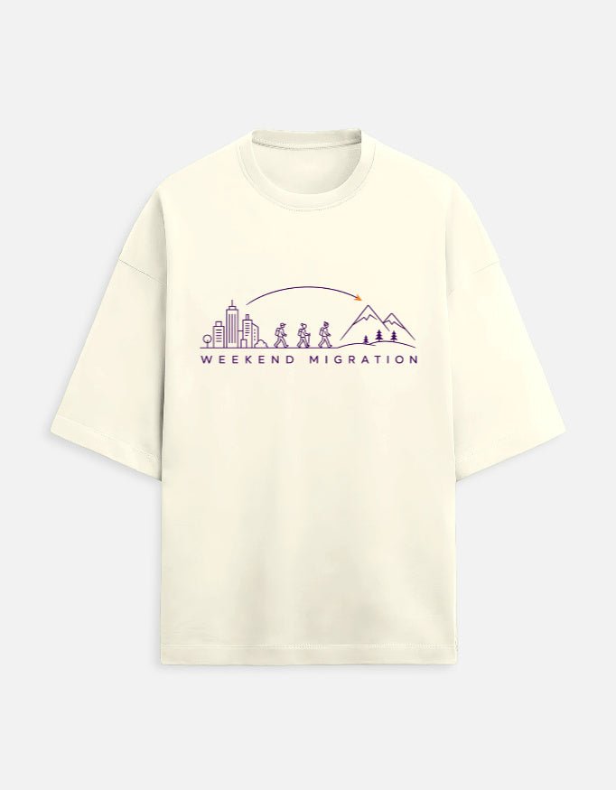 Weekend Migration Oversized Travel Tee | Khojo - Travel T-Shirts - Khojo Store